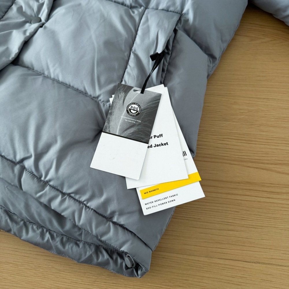 Lululemon Grey Short Hooded Puffer Down Jacket Winter Coat - Picture 3 of 12
